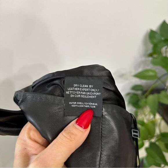 Lamarque Iva Leather Draped Skirt - Black - Picture 4 of 6